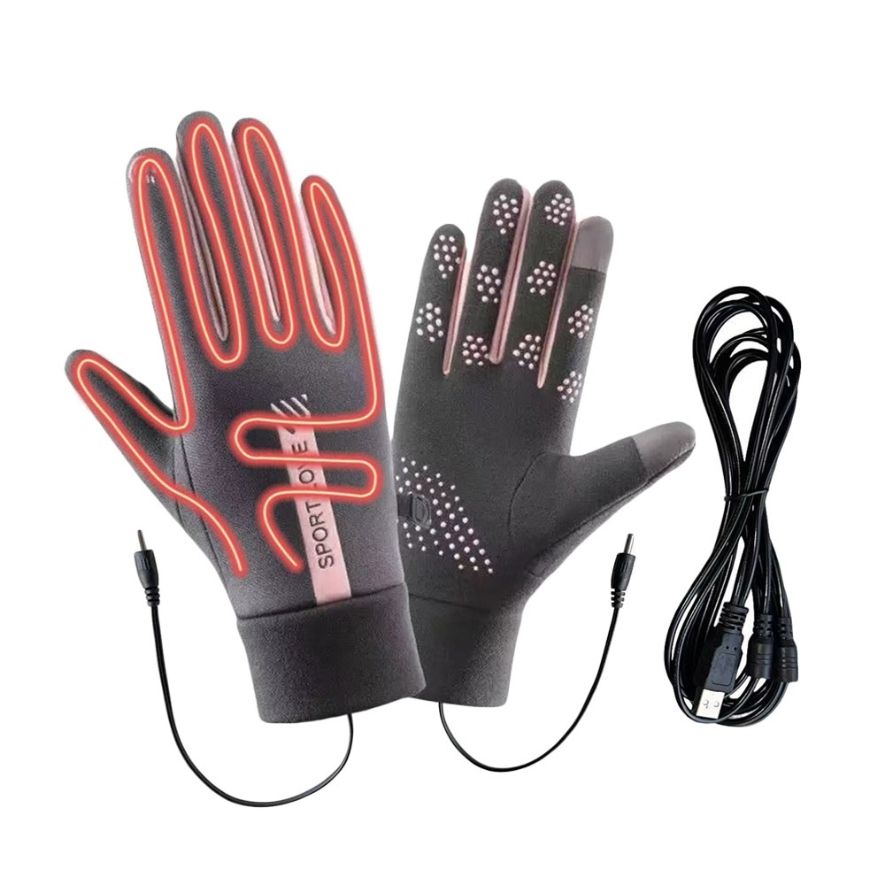 Heated Gloves Electric - Креативные зимние перчатки с USB-подогревом, регулируемые,